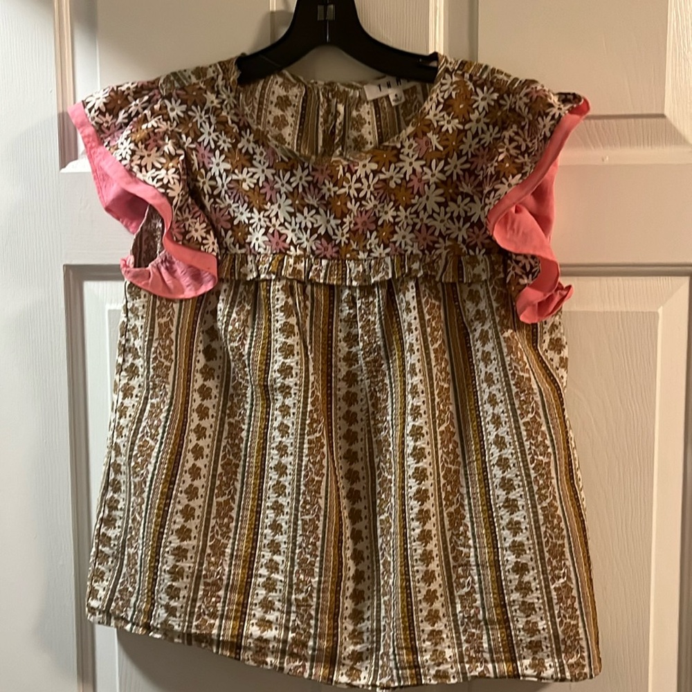 THML floral blouse with flutter sleeves